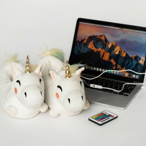 Unicorn Light Up Slippers Kids Women's - Picture 3 of 3